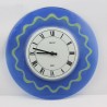 Pendule murale en verre motif vagues bleues 30 cm - Chiffres romains