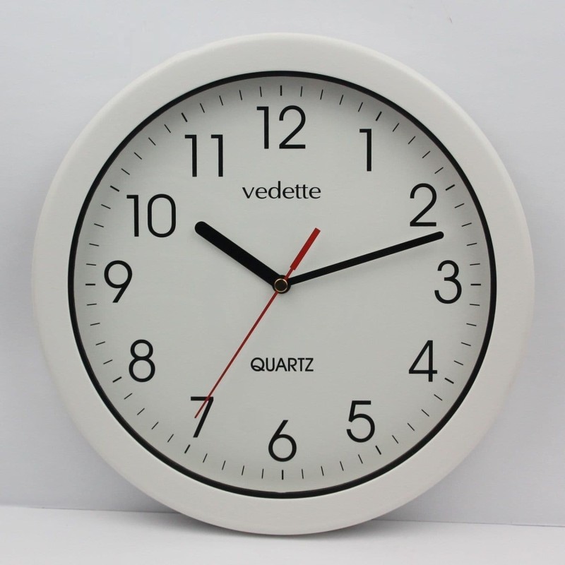 Horloge murale étanche Vedette VP40015 26 cm - Grands chiffres - Pile incluse