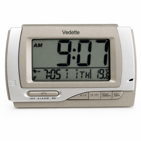 Réveil digital LCD Vedette Tokyo – Thermomètre & calendrier
