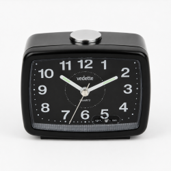 Gros réveil noir Vedette 204.1049.05 – Sonnerie progressive