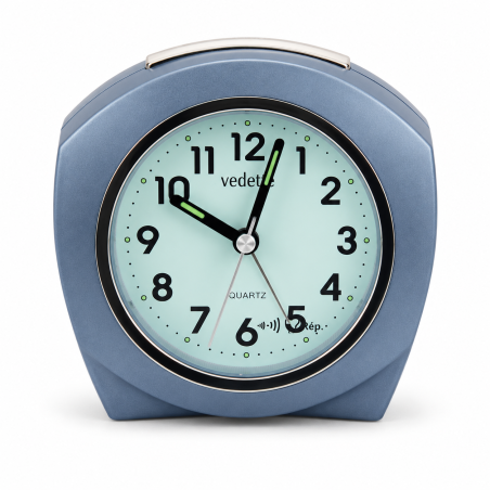 Réveil Vedette Santorin – Bleu, sonnerie progressive et snooze