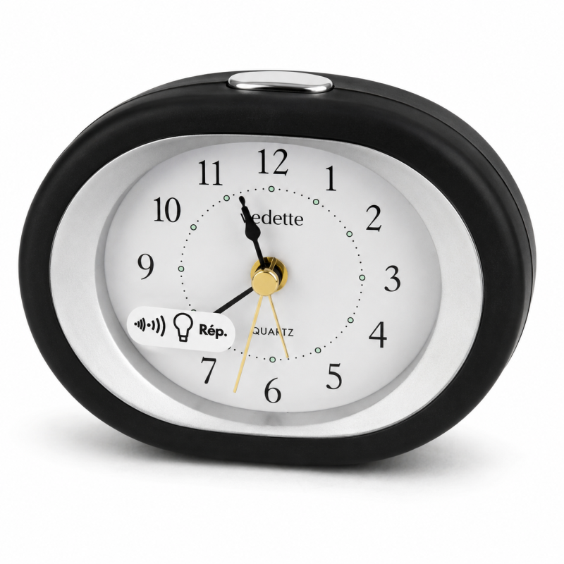 Petit réveil ovale Vedette Osaka – Compact 6,5 cm