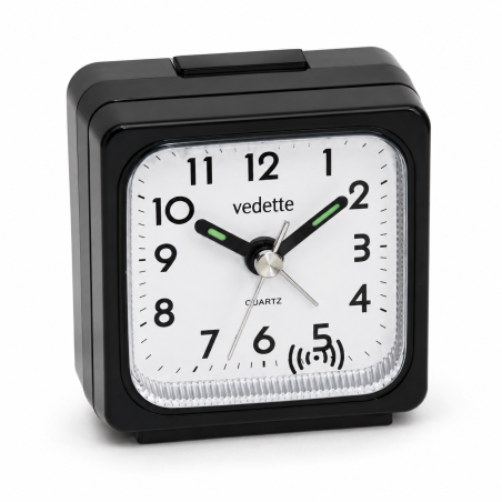 Petit réveil noir Vedette Boston – Compact et léger 56 g