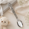Cuillère de naissance personnalisée en métal argenté | Cadeau bébé