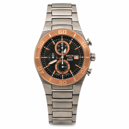 Chronographe homme Boccia 3779-05 en titane - Verre saphir
