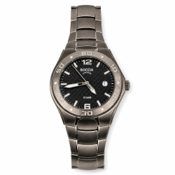 Montre homme Boccia B3508-07 en titane - Cadran carbone - Étanche
