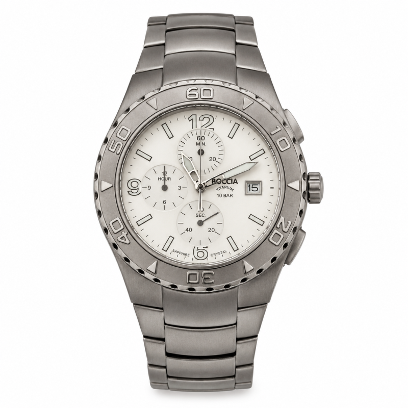 Chronographe Homme Titane Boccia Mercure 3775-02 Hypoallergénique